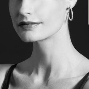 Lagos caviar sterling silver hoop earrings